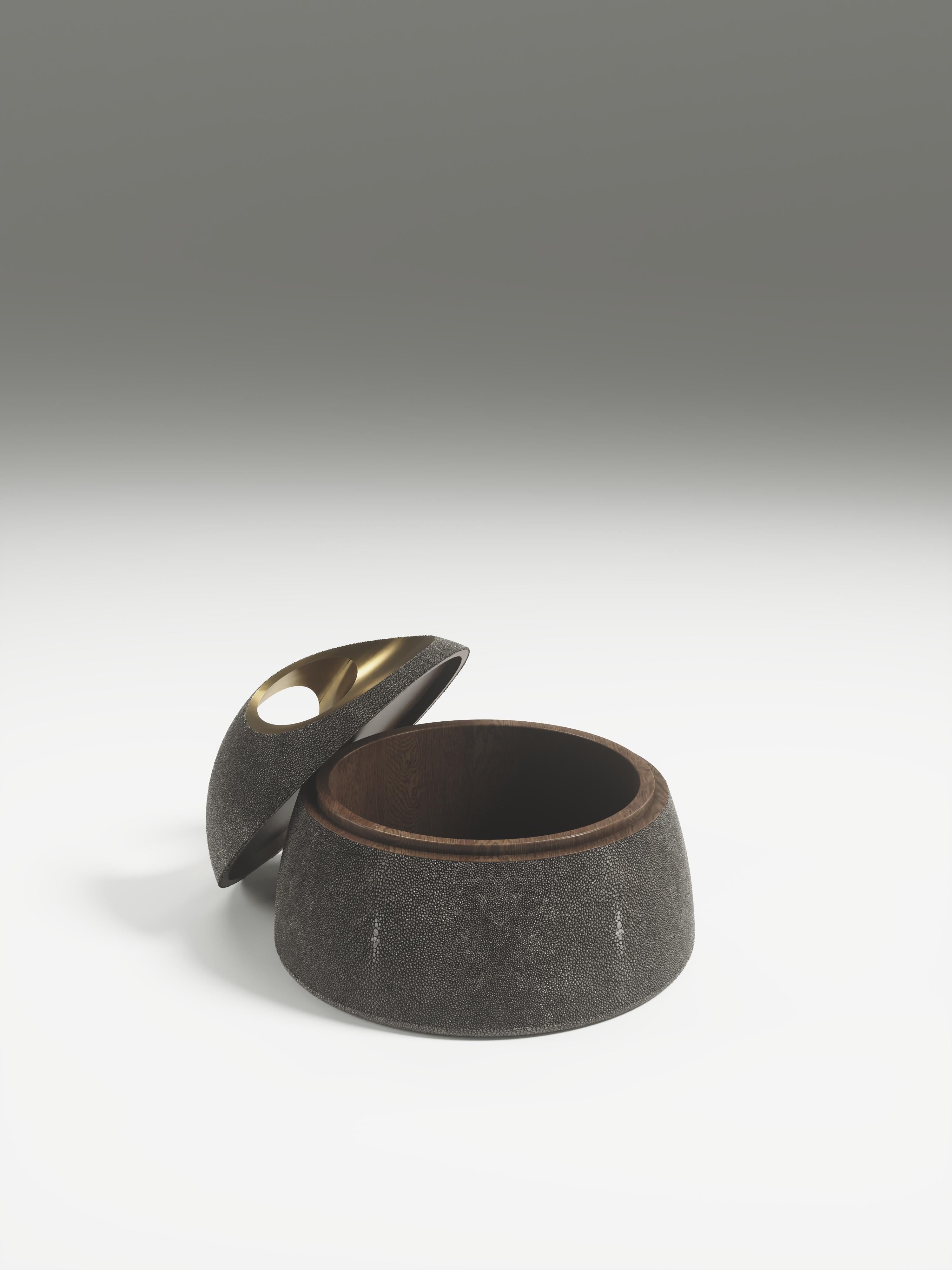 Eulenschachtel aus schwarzem Kohlegrün und Bronze-Patina-Messing von R&Y Augousti (Handgefertigt) im Angebot