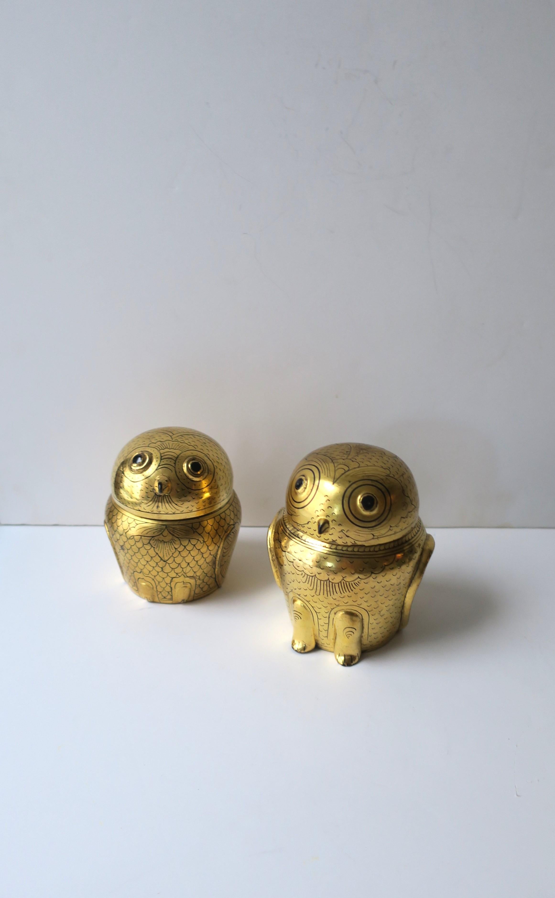 Burmese Owl Boxes, Set of 2
