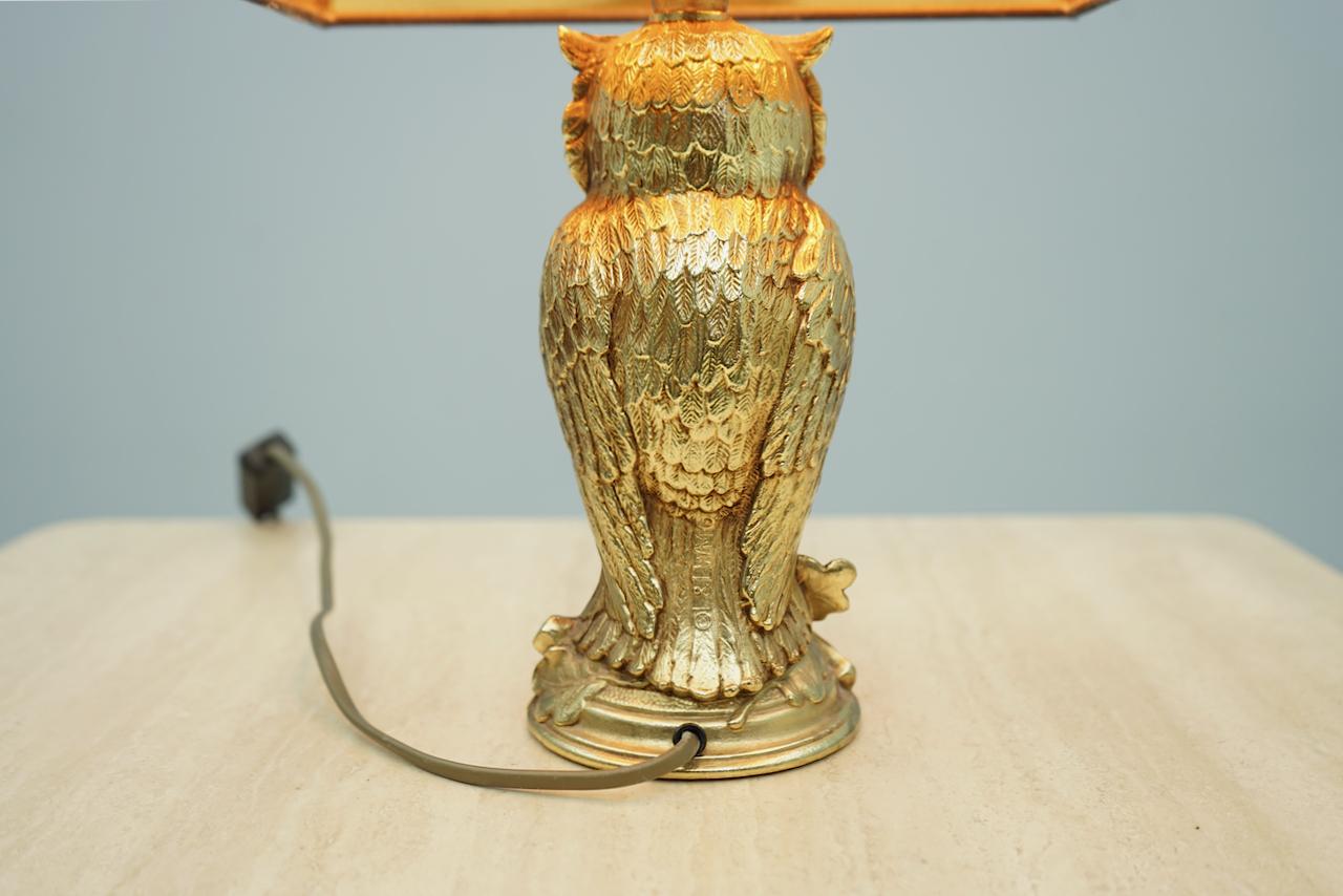 brass owl lamp
