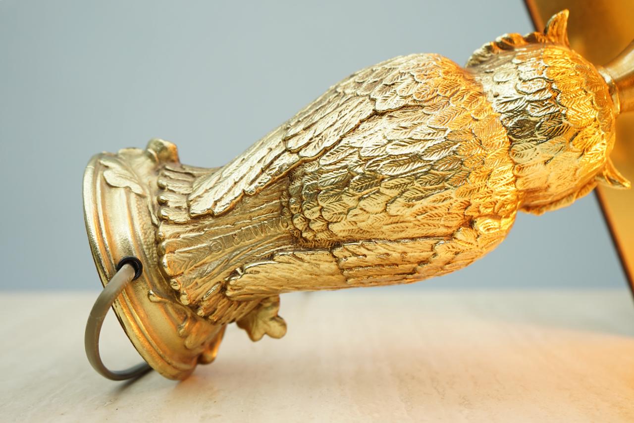 European Owl Brass Table Lamp by Loevsky & Loevsky, 1970s