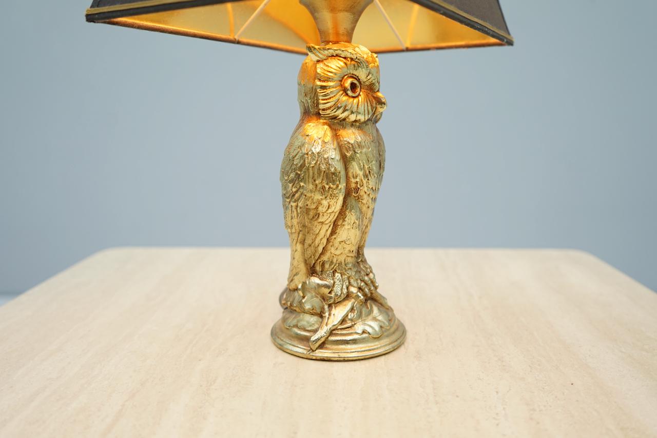 Late 20th Century Owl Brass Table Lamp by Loevsky & Loevsky, 1970s