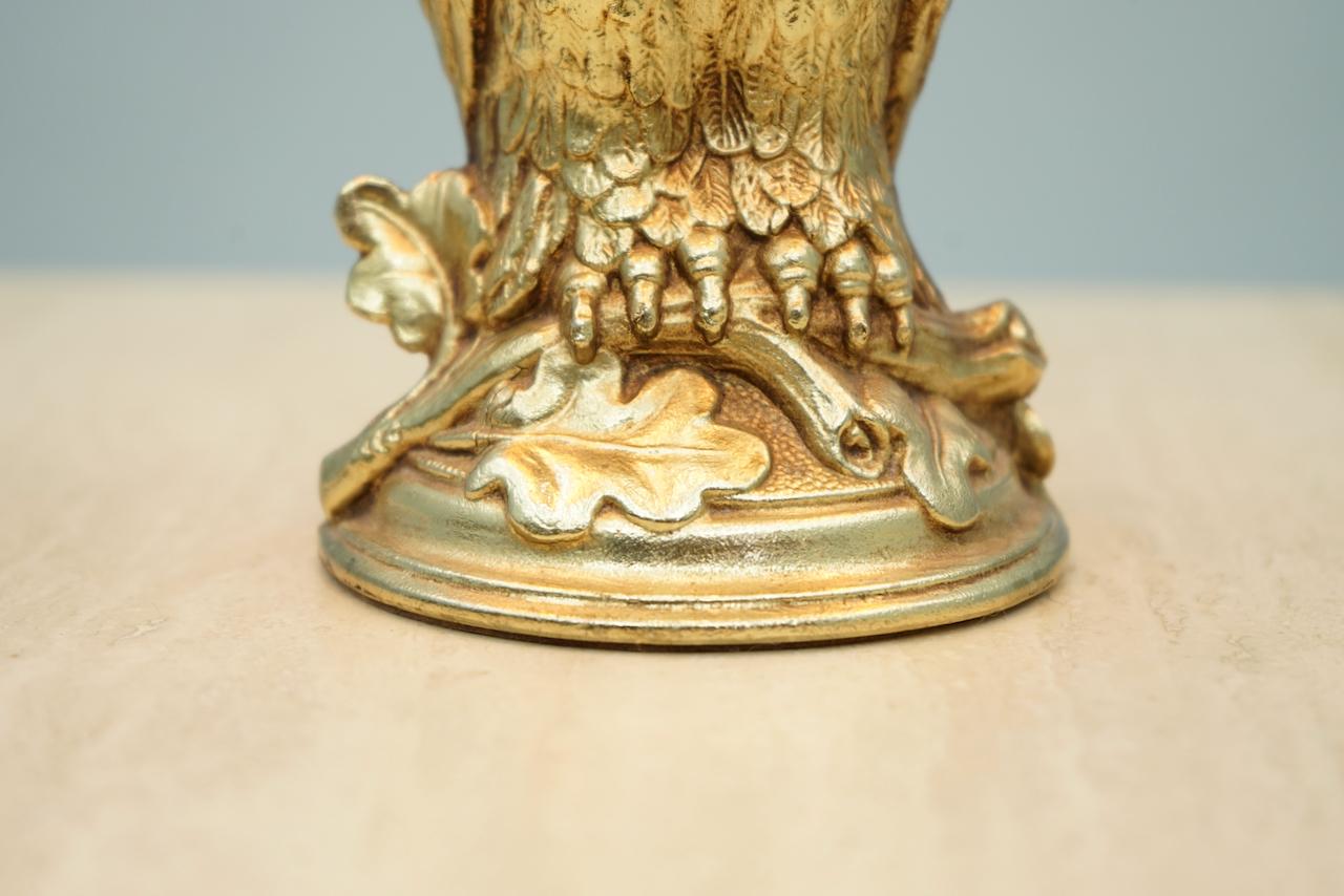Owl Brass Table Lamp by Loevsky & Loevsky, 1970s 2