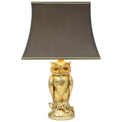 Lampe de table Hibou en laiton par Loevsky & Loevsky:: 1970