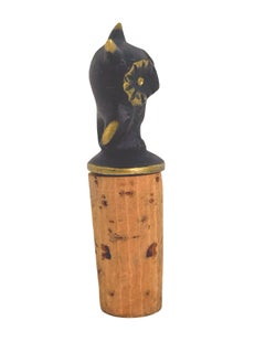 Owl Bronze Bottle Stopper by Walter Bosse, Vienna Austria 1950s