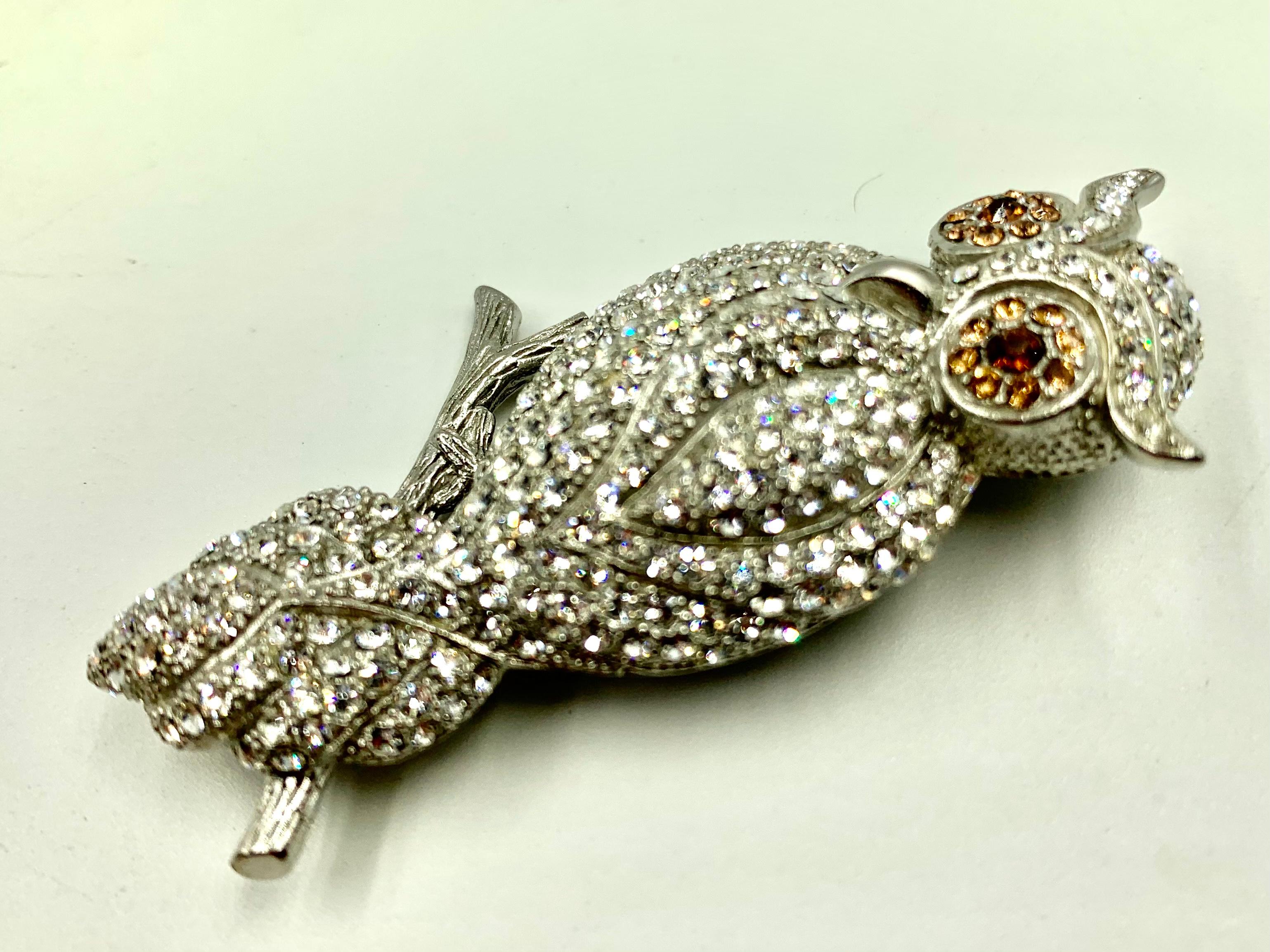 silver owl brooch