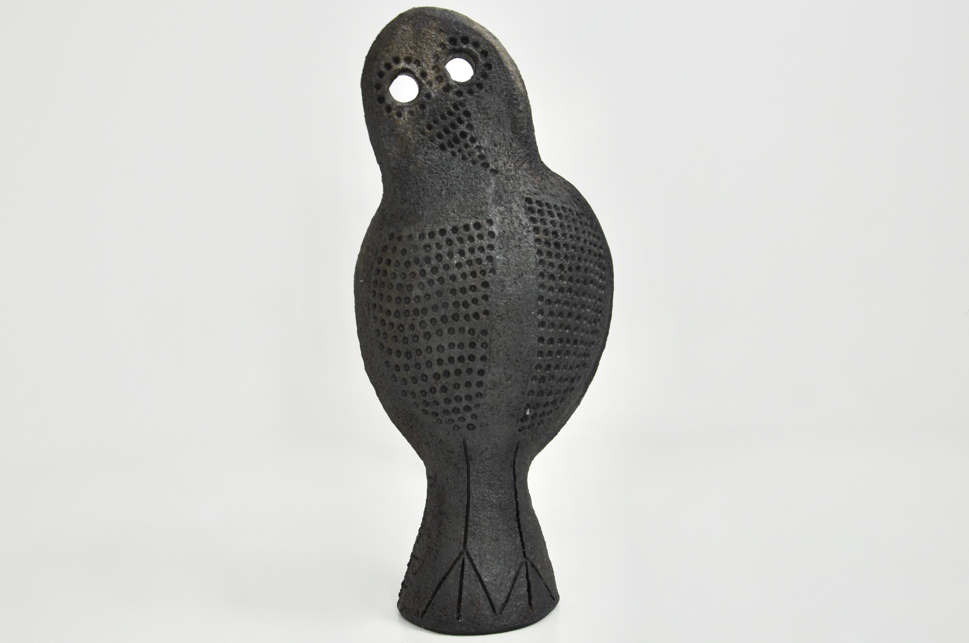 Mid-Century Modern Céramique hibou de Dominique Pouchain