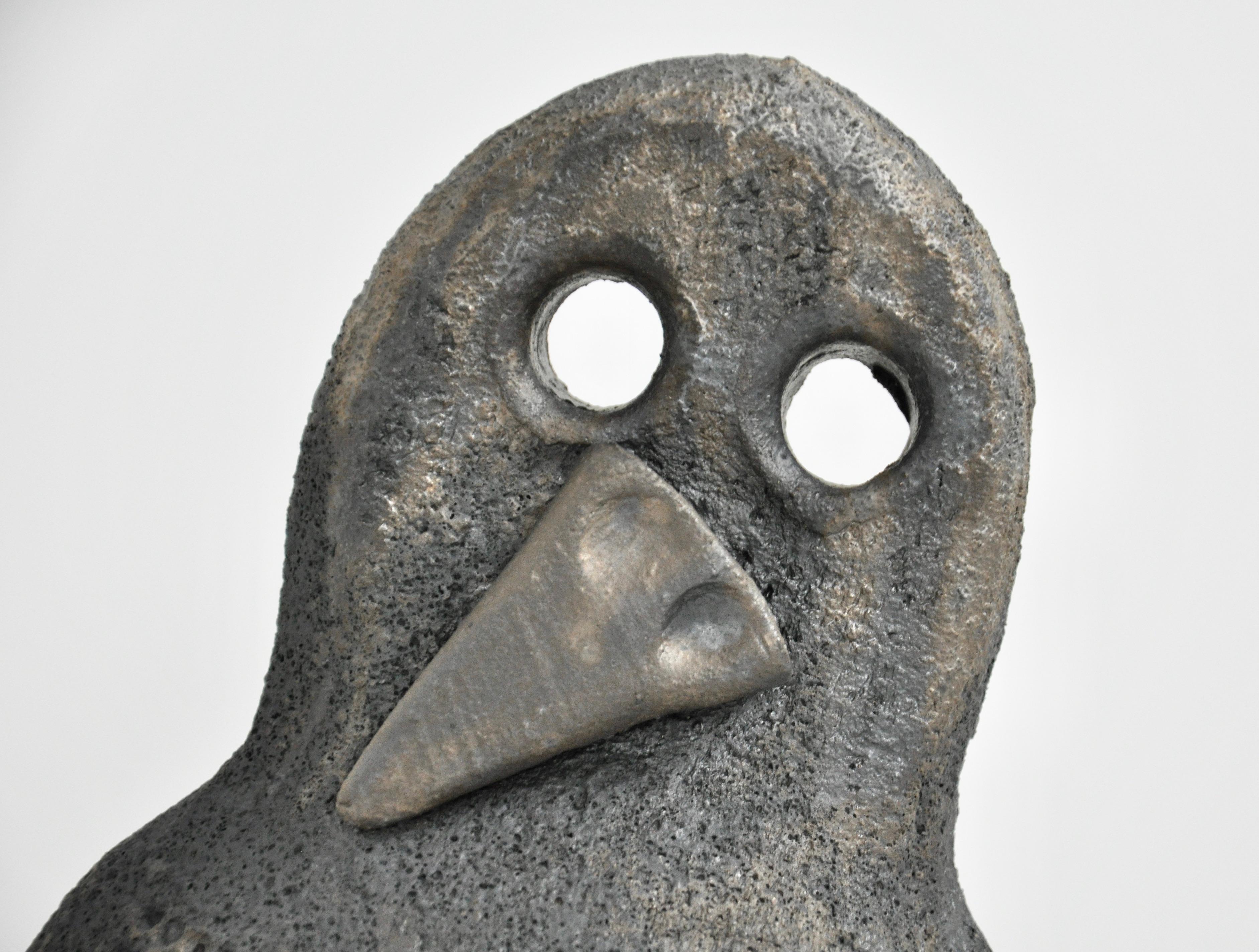 Fin du 20e siècle Céramique hibou de Dominique Pouchain