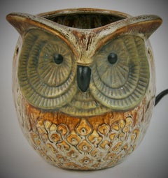 Japanese Ceramic Owl  Night Light/Table Lamp