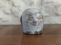 Sculpture en céramique en forme de hibou par Albert Thiry, Vallauris, années 1960, époque Blin Capron