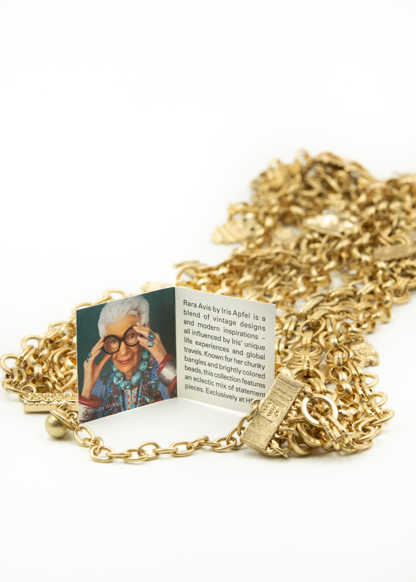 Owl Charm Multi Chain Bib Statement Necklace by Iris Apfel for Rara Avis 3