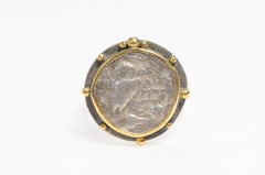 Owl Drachm Ring in 22k & sterling silver