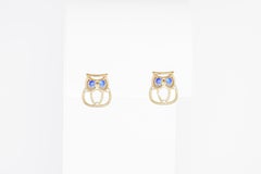 Owl earrings in 14k gold.
