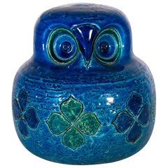 Owl from Rimini Blue Series, Aldo Londi for Bitossi, 1960s