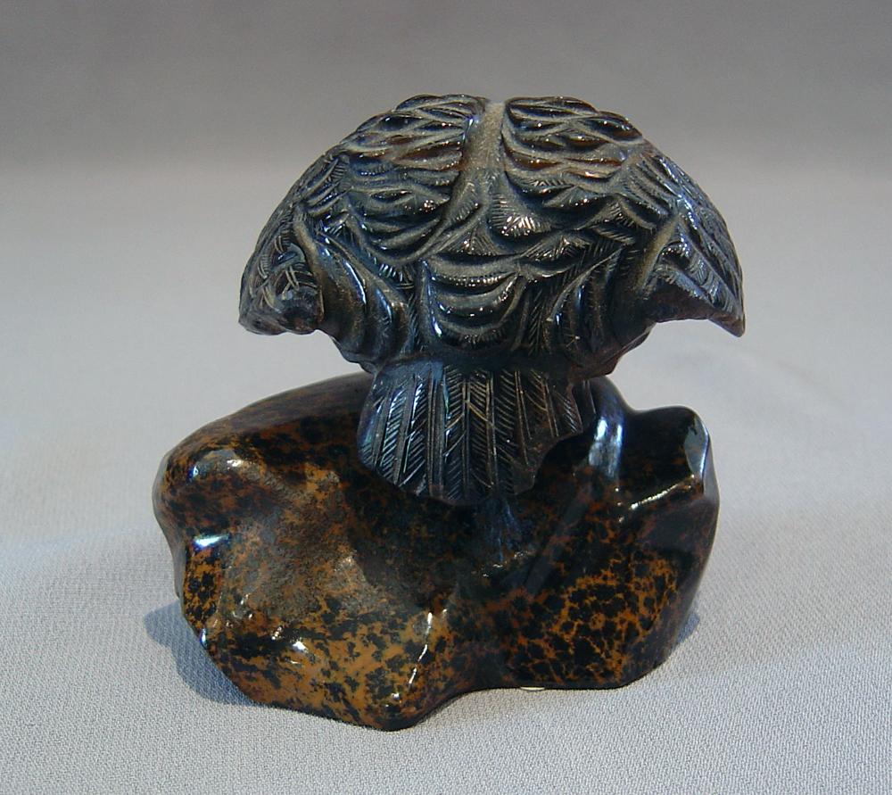 20th Century Owl hand carved in Tigers Eye For Sale