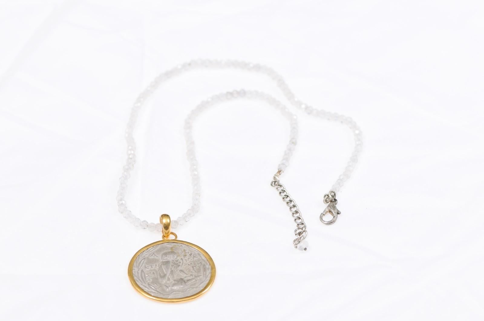 Eule und Kopf von Athena Tetradrachm-Anhänger (Klassisch-griechisch) im Angebot