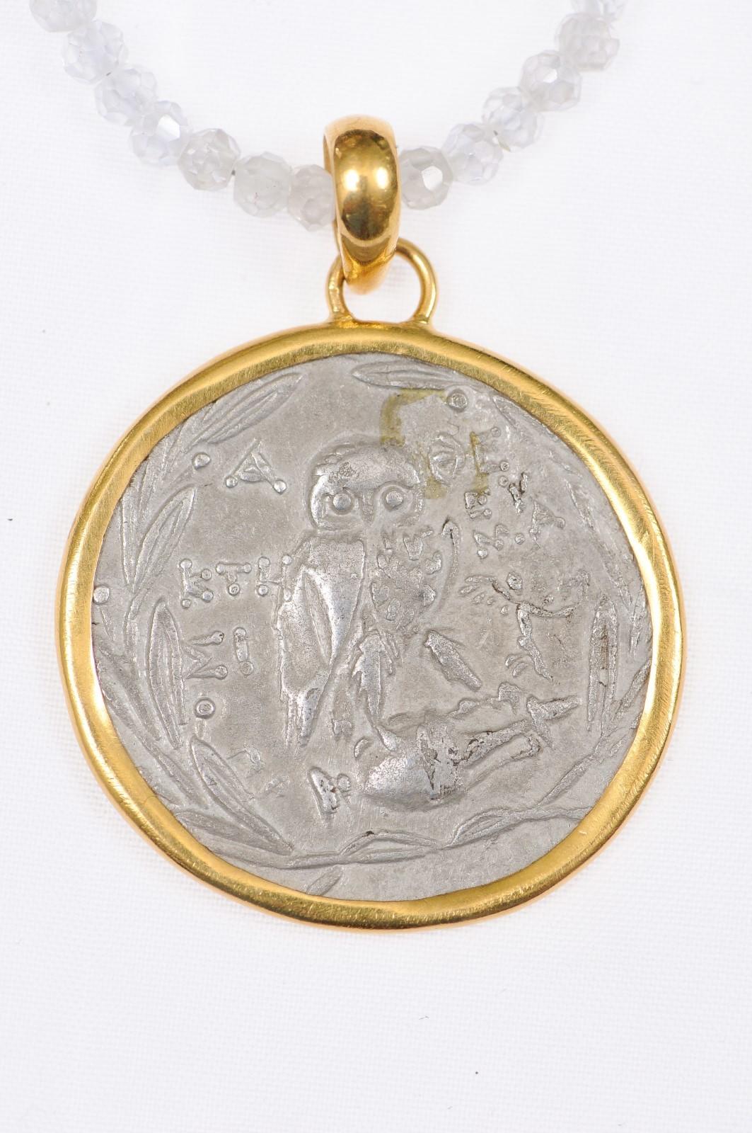 Eule und Kopf von Athena Tetradrachm-Anhänger im Zustand „Hervorragend“ im Angebot in Atlanta, GA