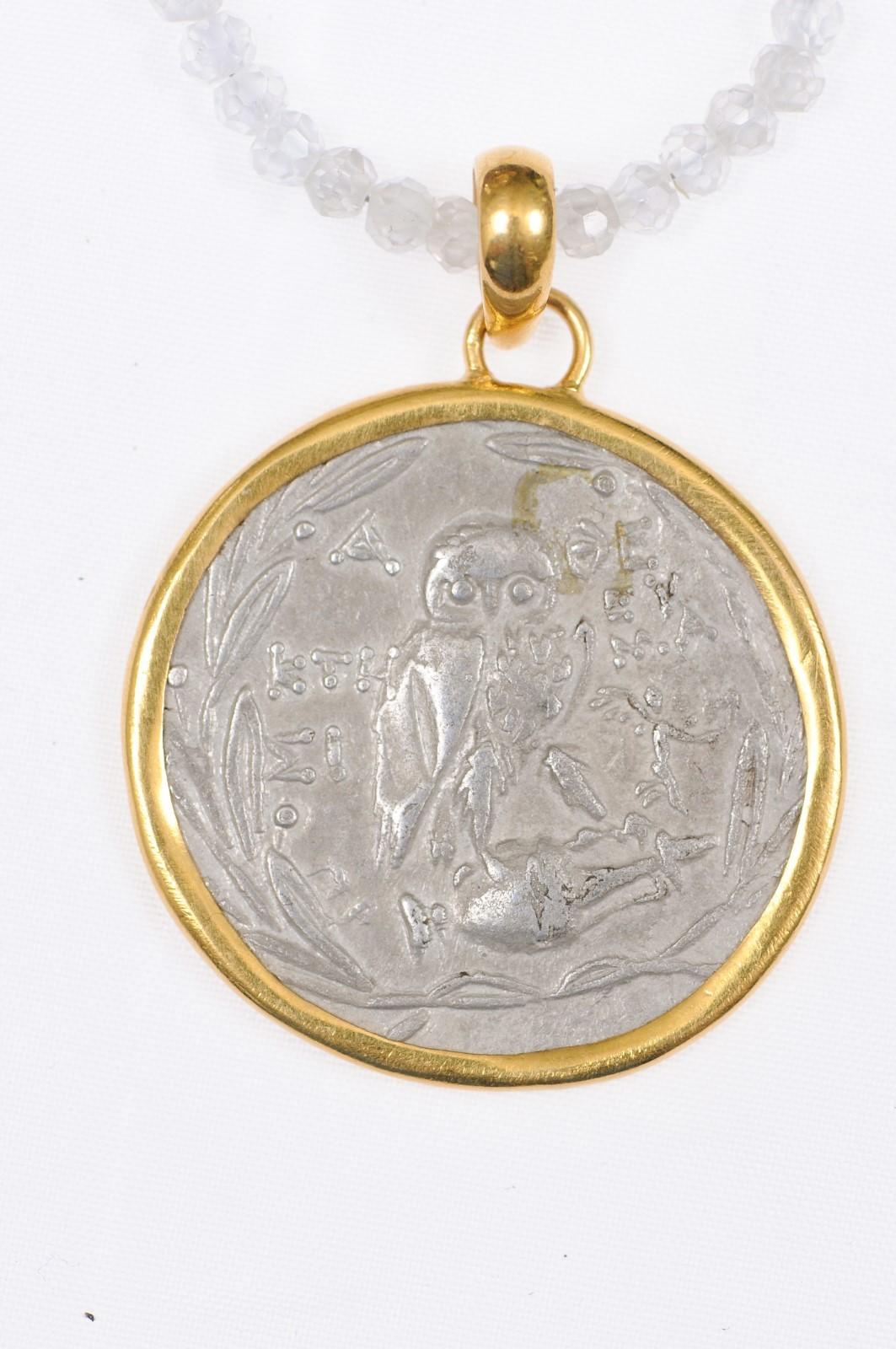 Eule und Kopf von Athena Tetradrachm-Anhänger für Damen oder Herren im Angebot