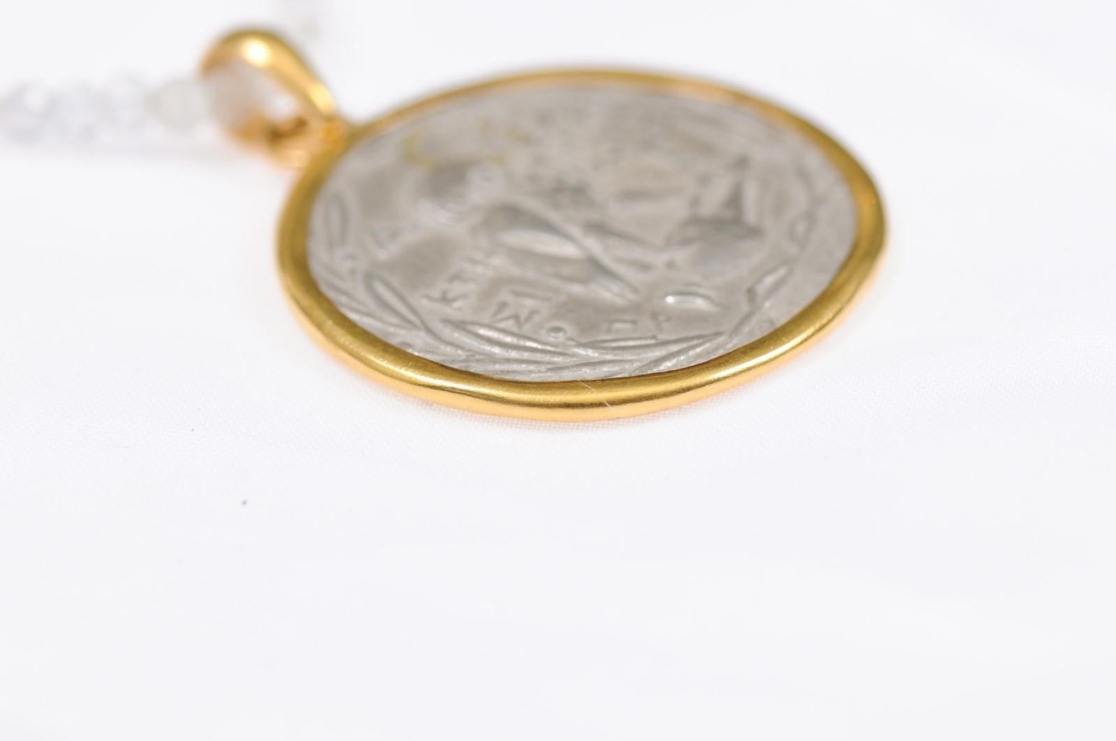 Eule und Kopf von Athena Tetradrachm-Anhänger im Angebot 3