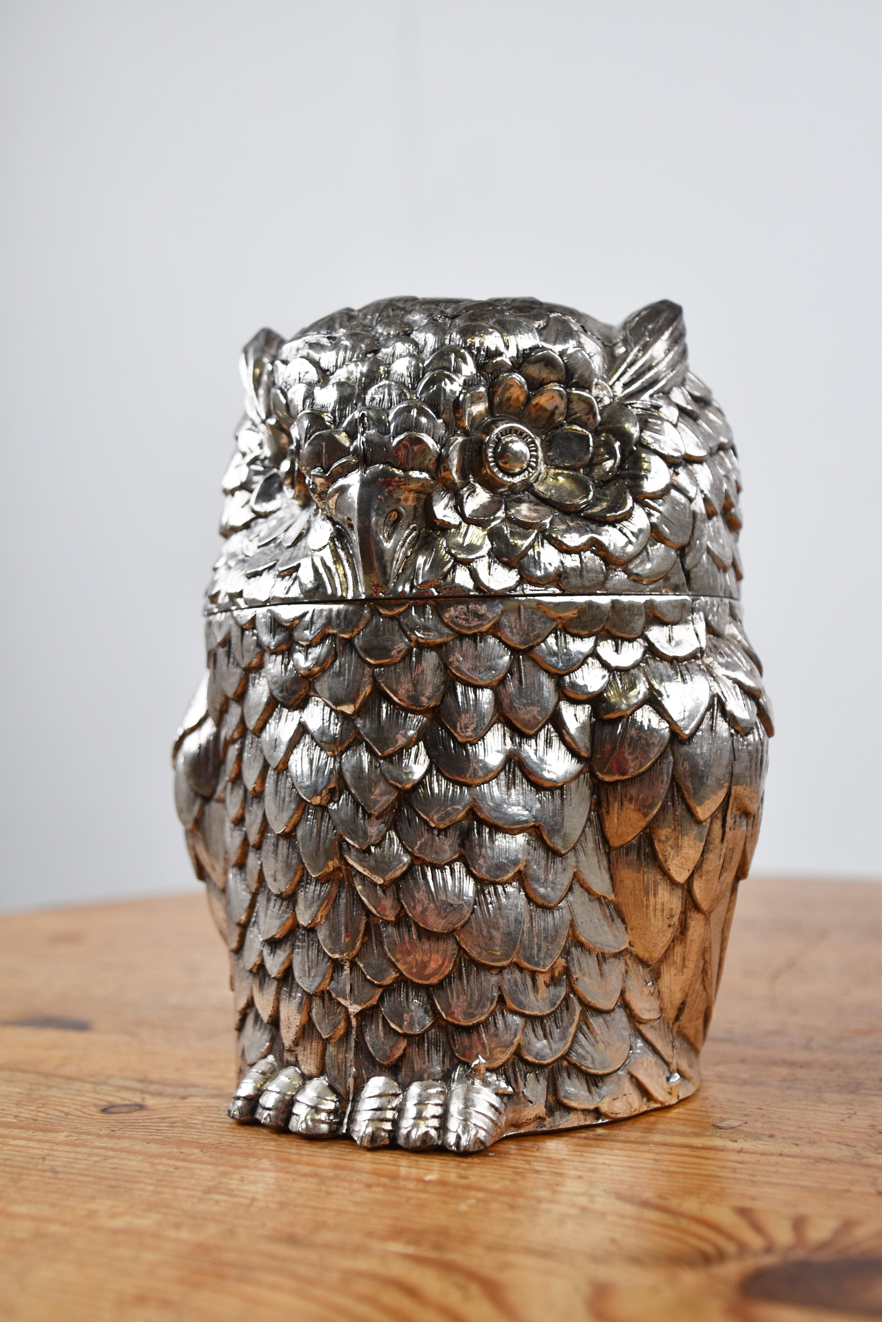 Hollywood Regency Owl Ice Bucket B Y Mauro Manetti, 1960s