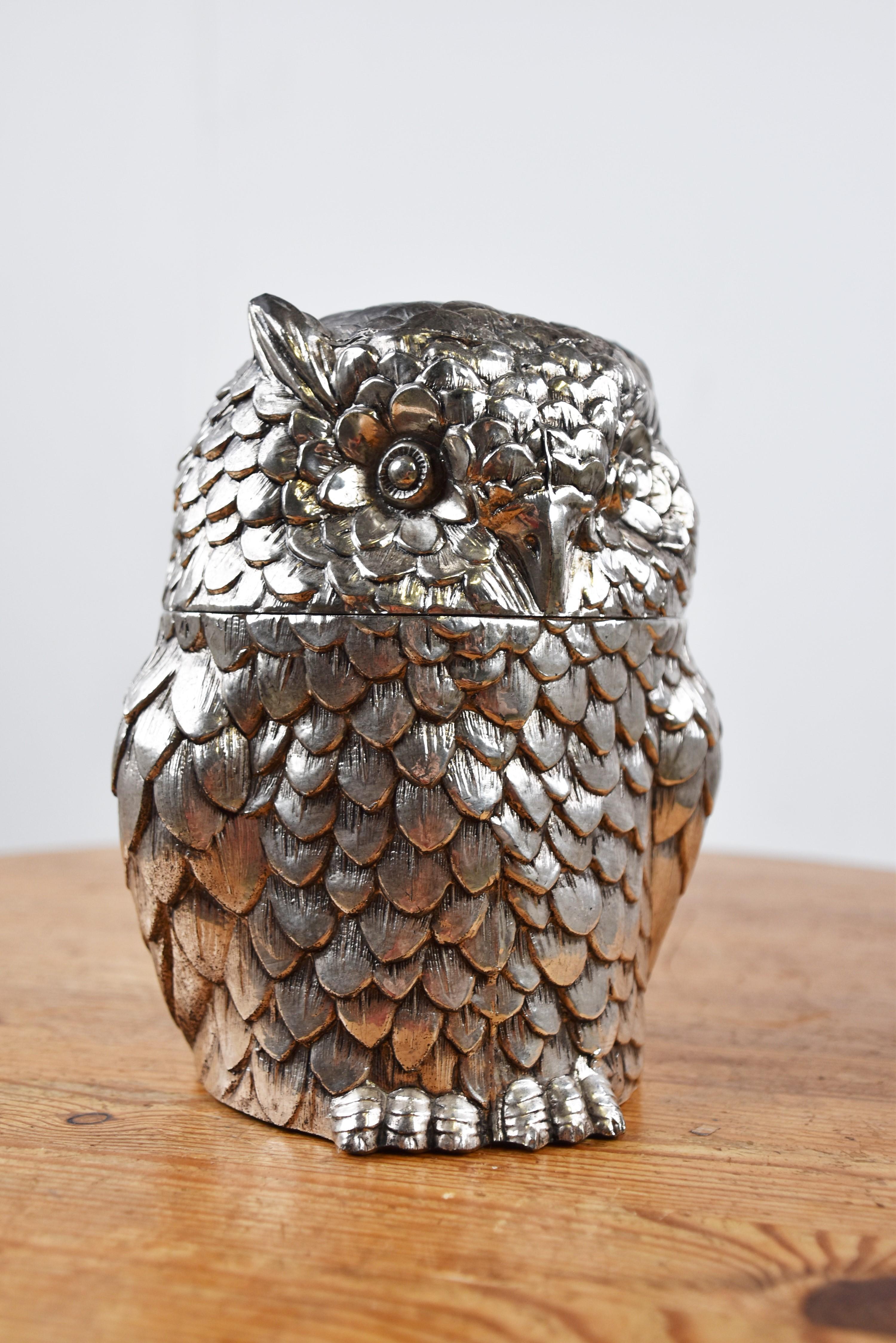 Italian Owl Ice Bucket B Y Mauro Manetti, 1960s