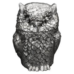 Owl Ice Bucket Designed by Mauro Manetti, Silver Plated, circa 1960