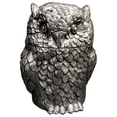 Owl Ice Bucket Designed by Mauro Manetti, Silver Plated, circa 1970