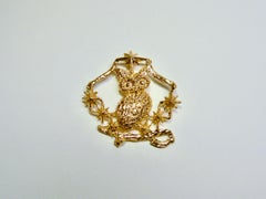 Owl in the Woods, Sterling Silver with 18 Karat Gold-Plate