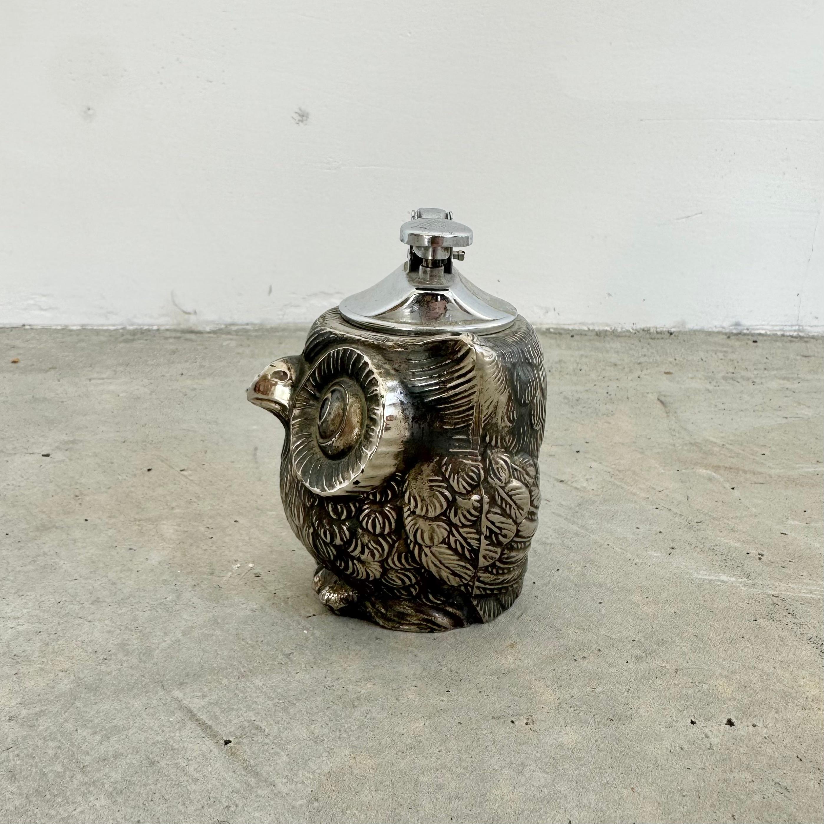 Métal Briquet hibou, années 1980 Japon