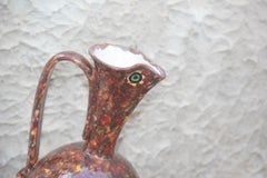 Owl Mid-Century Modern Pitcher Ceramic Pitcher Reminiscent Pablo Picasso, 1960