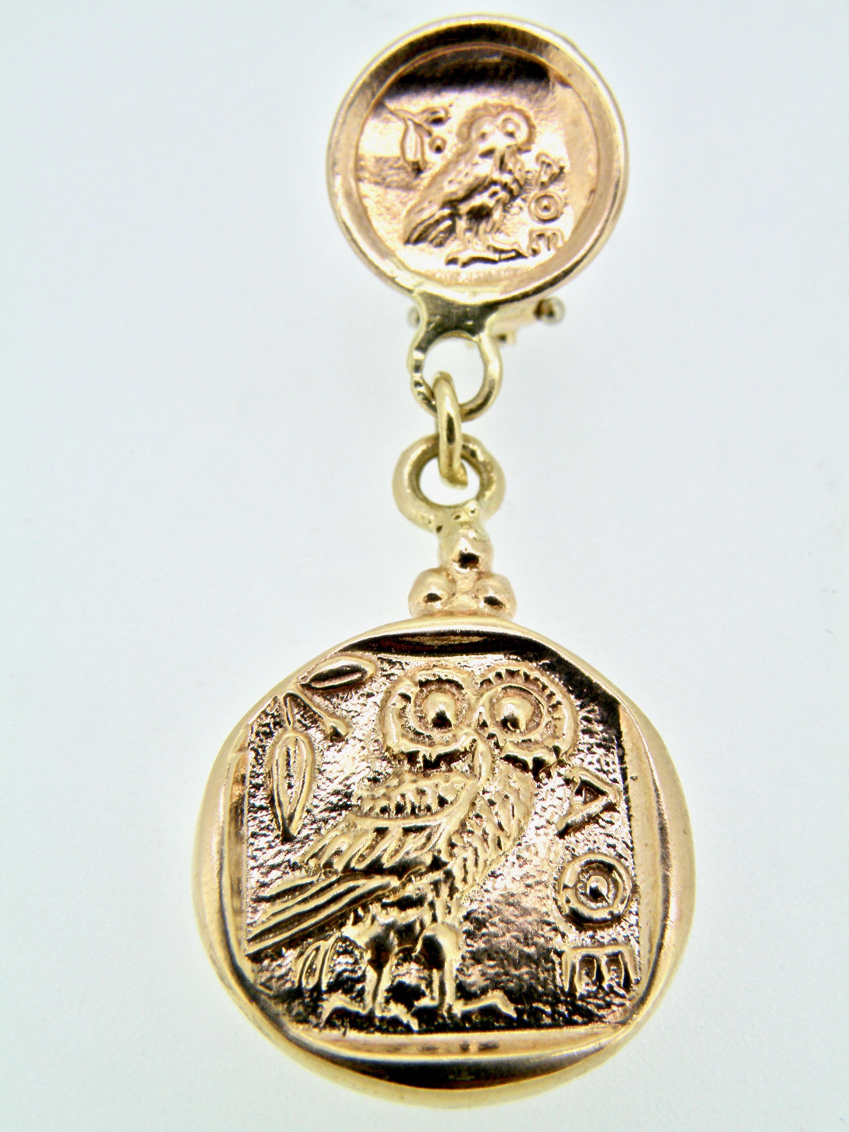 Owl of Athena Drop Earrings 1