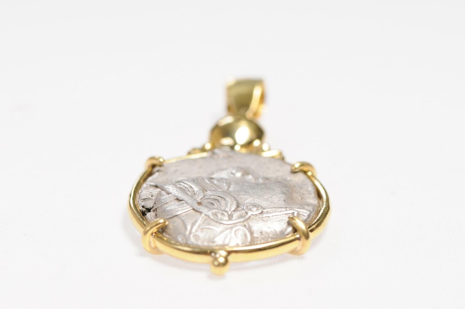 Owl Pendant with Bezel set Diamond in 22 kt gold For Sale 5