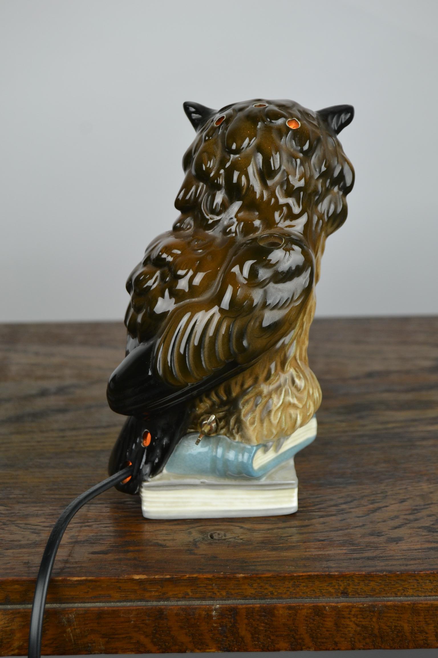 Porcelain Owl Perfume Lamp by Goebel Western, Germany, 1960s