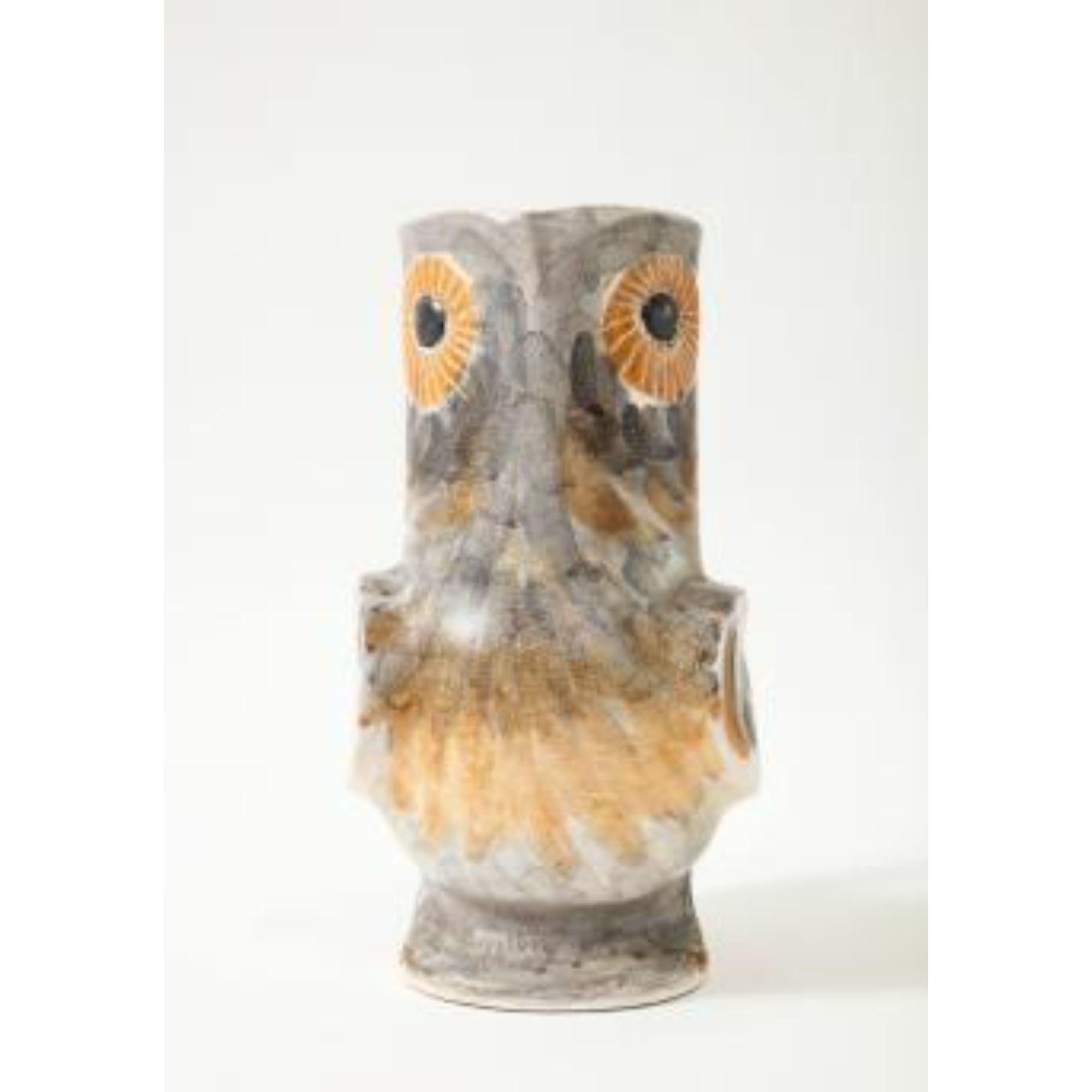 French Owl Pitcher in Ceramic by Marcel Guillot, circa 1955 For Sale