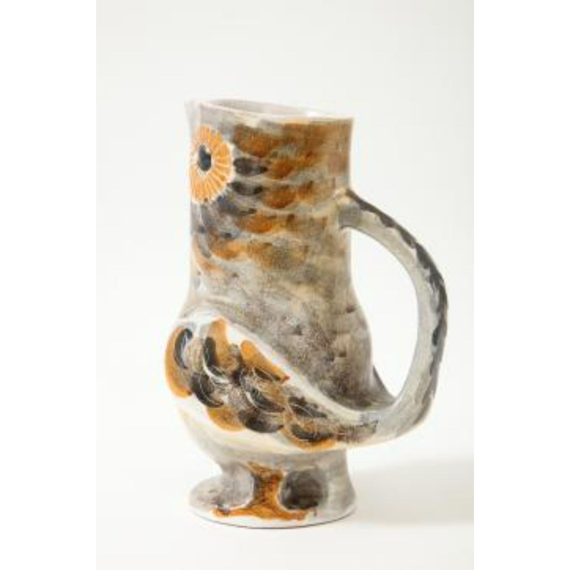 Owl Pitcher in Ceramic by Marcel Guillot, circa 1955 For Sale 3