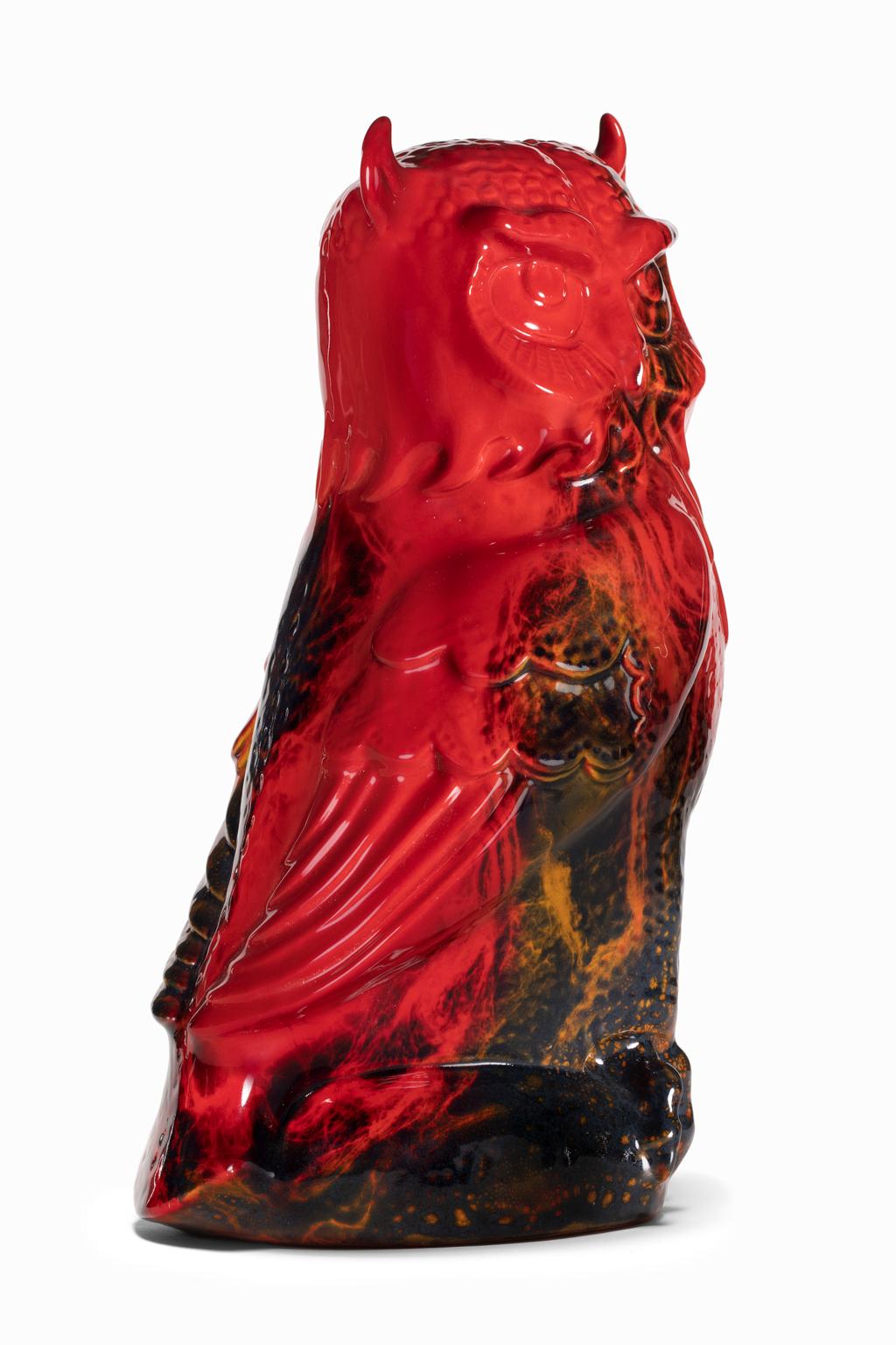 Glazed Royal Doulton Red Flambe Porcelain Figurine 