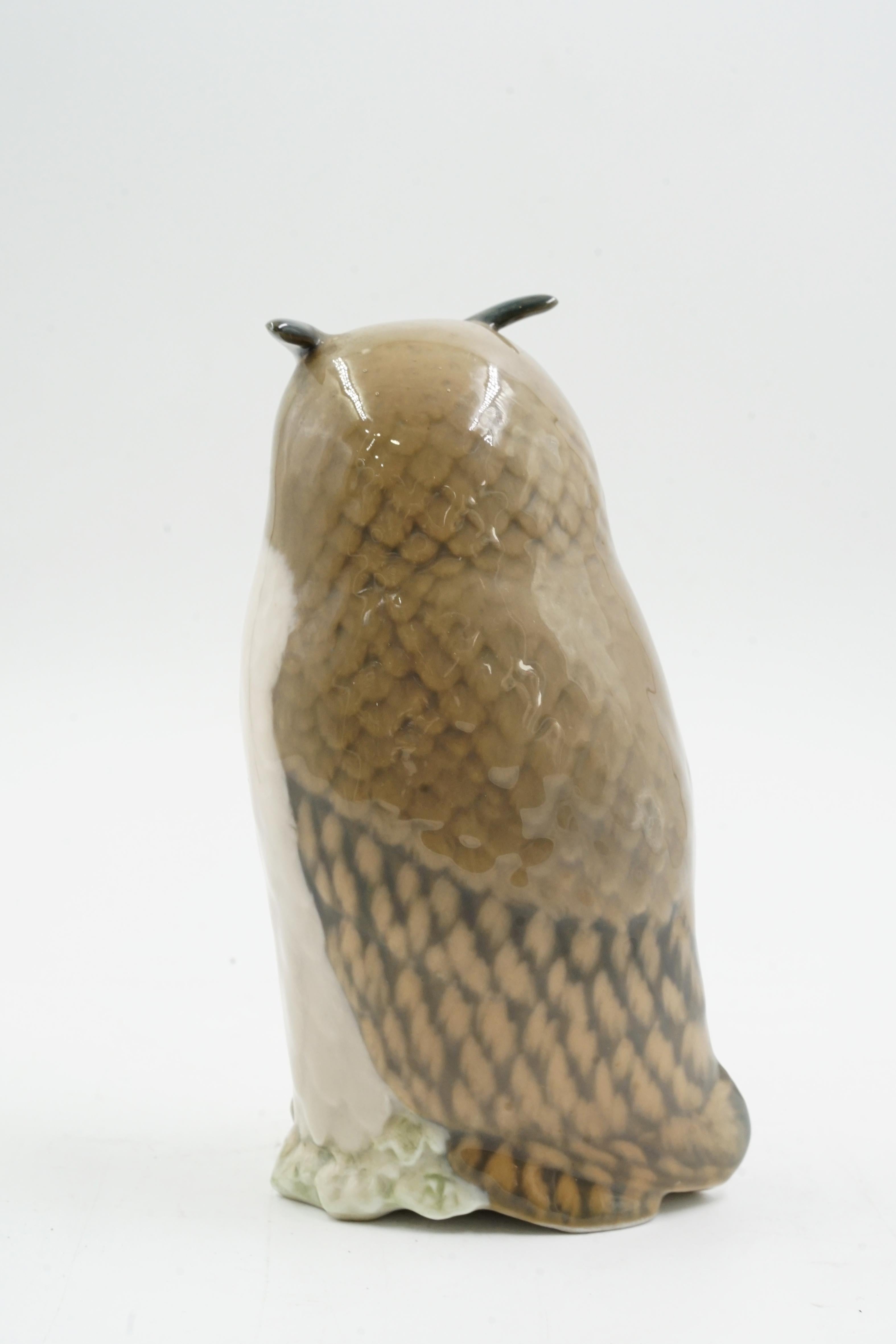 Danish Owl sculpture in Royal Copenhaem porcelain For Sale