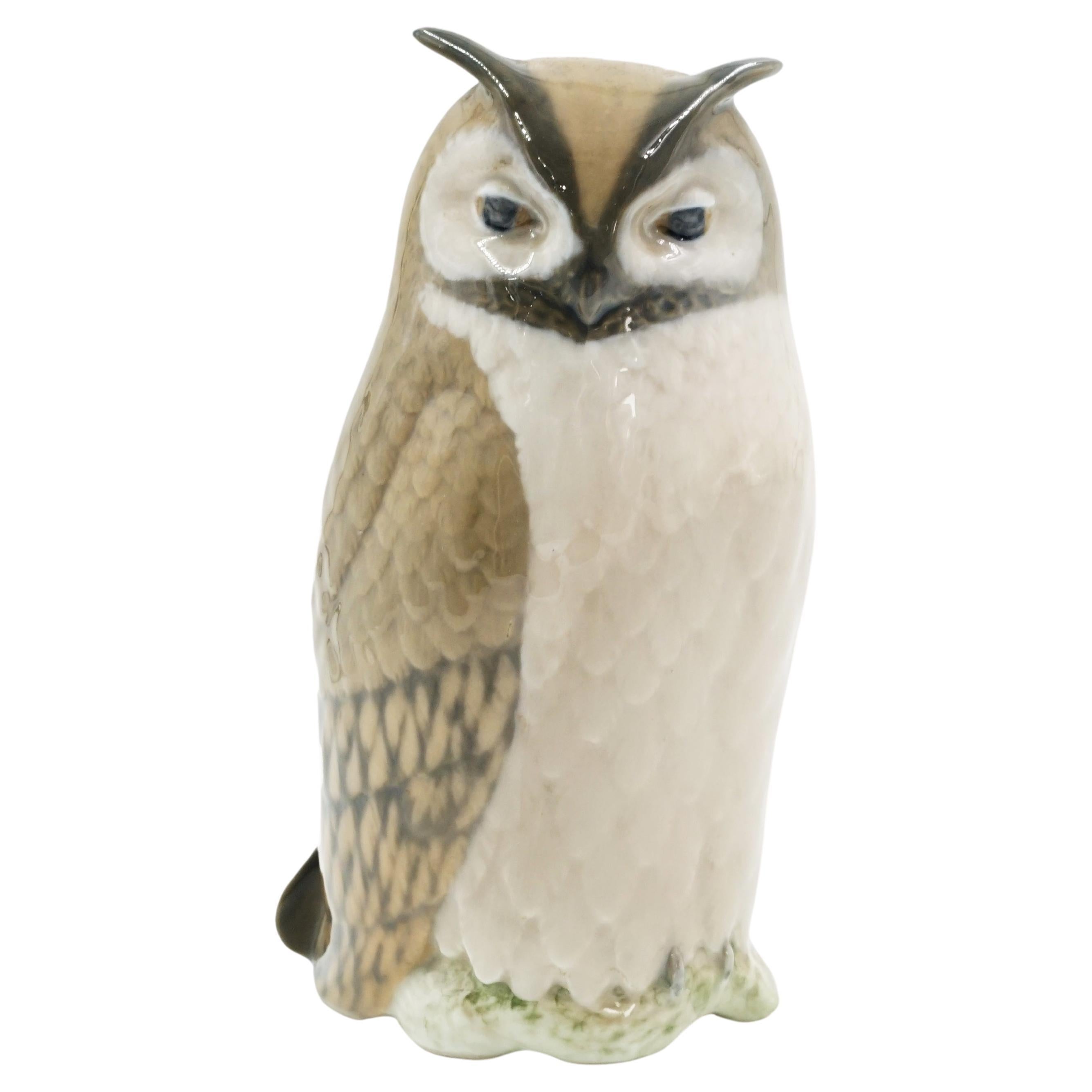 Owl sculpture in Royal Copenhaem porcelain For Sale