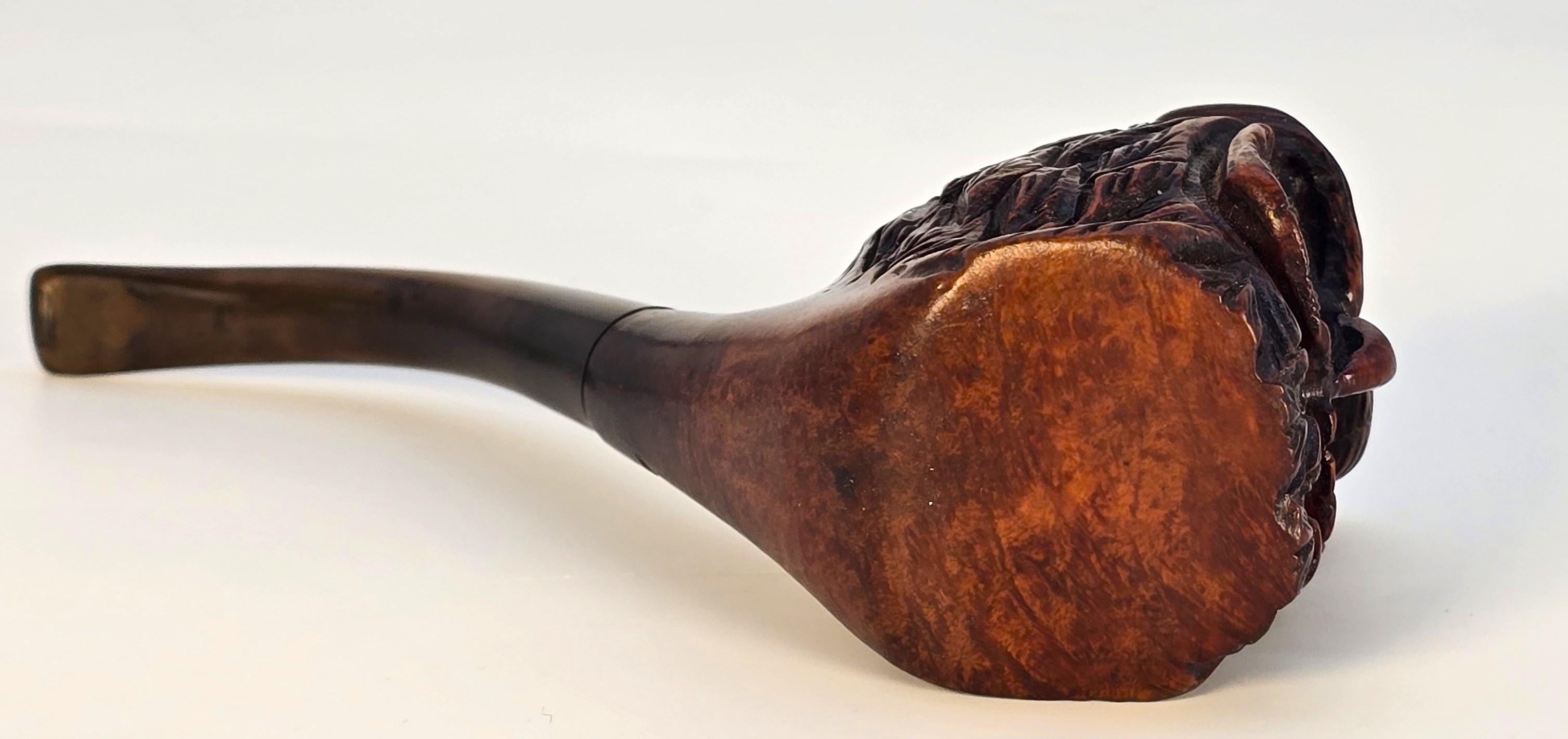 Owl smoking pipe made from burr briar wood, French circa 1900 For Sale 3