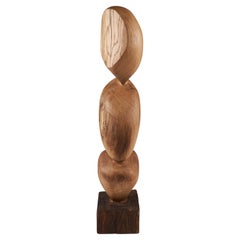 Owl, Still Stand Abstract Biomorphic Wood Sculpture, Chainsaw Carved