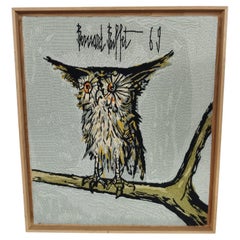 Owl tapestry after Bernard Buffet
