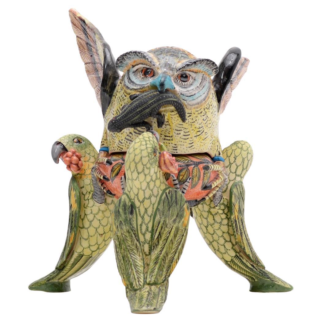 Soupière de hibou en céramique faite à la main, fabriquée en Afrique du Sud en vente