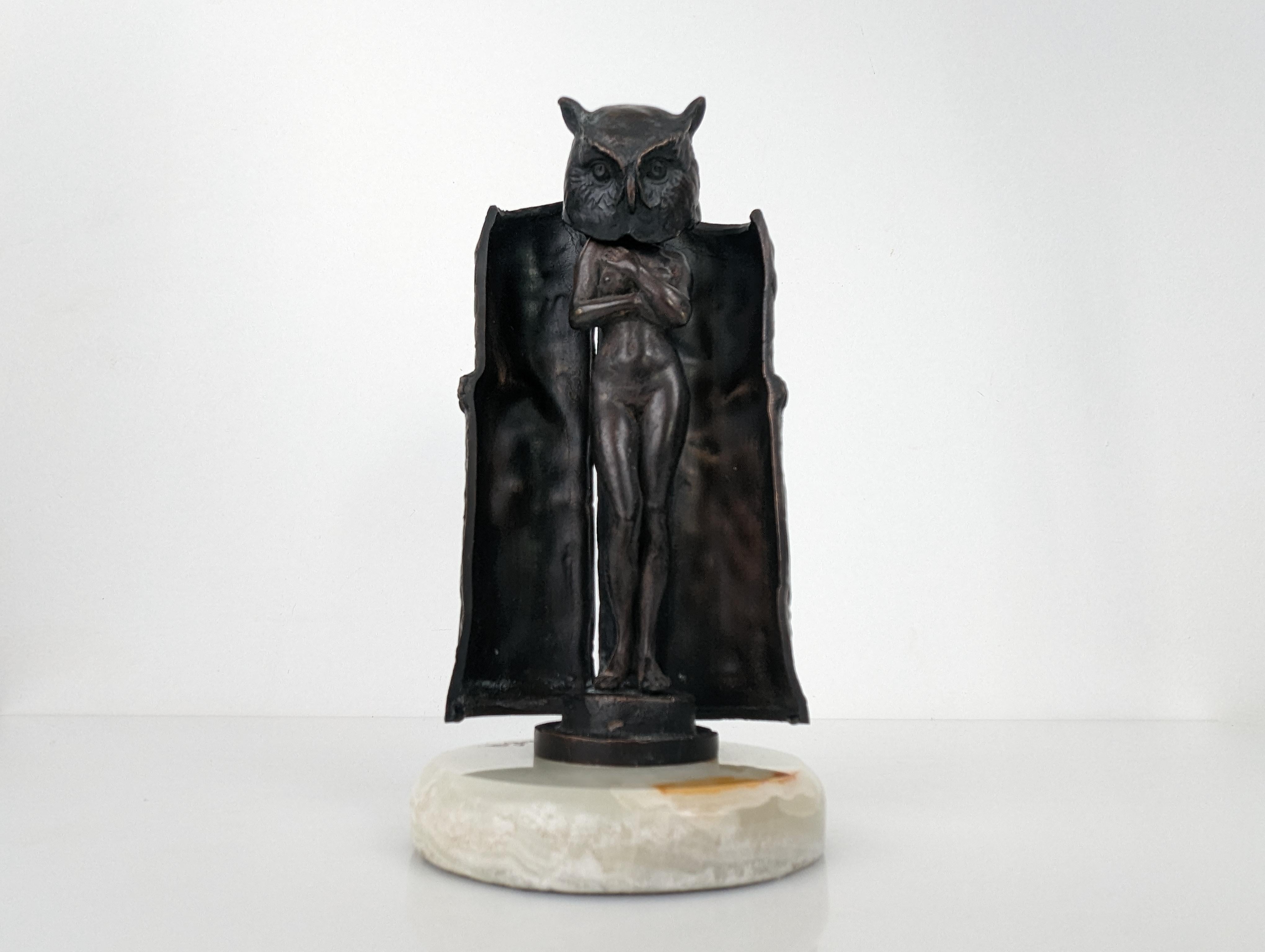 Owl Woman Sculpture by Carl Kauba, Vienna 4