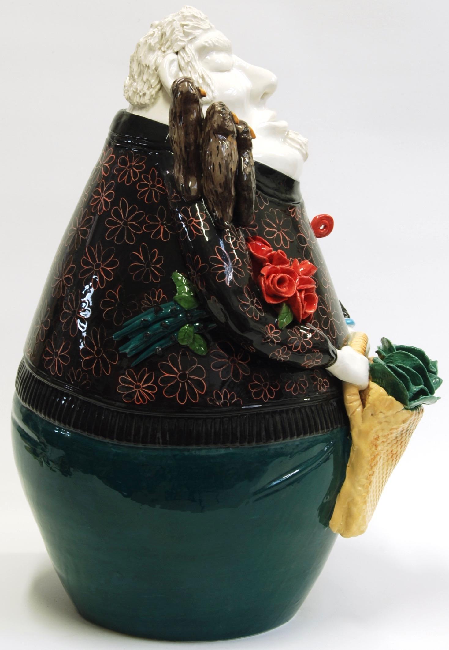 Búhos enamorados, Centro de mesa decorativo hecho a mano Italia 2020, Hecho a mano en Nuevo estado para la venta en San Miniato PI, IT