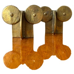"Owls" : Pair of brutalists raw  polished bronze bookends - Circa 1970