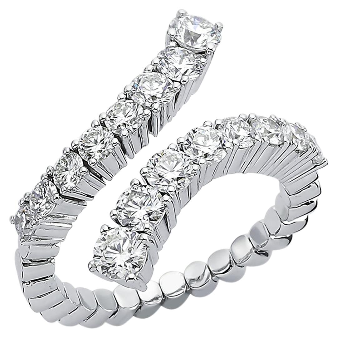 OWN Your Story 14 Karat White Gold White Coiled Diamond Eternity Ring For Sale