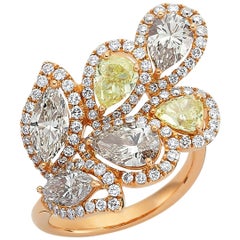 OWN Your Story 18 Karat Rose Gold Pear and Marquise Diamond Harmony Flower Ring