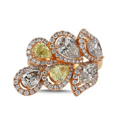 OWN Your Story 18 Karat Rose Gold Pear and Marquise Diamond Harmony Flower Ring