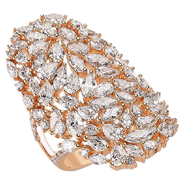 OWN Your Story 18K Rose Gold Pear, Marquise and Brilliant Diamond Statement Ring For Sale