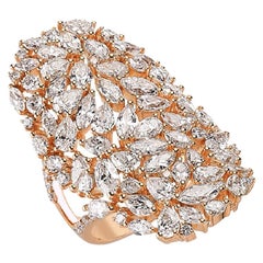 Statement-Ring aus 18 Karat Roségold mit Birnen-, Marquise- und Brillanten