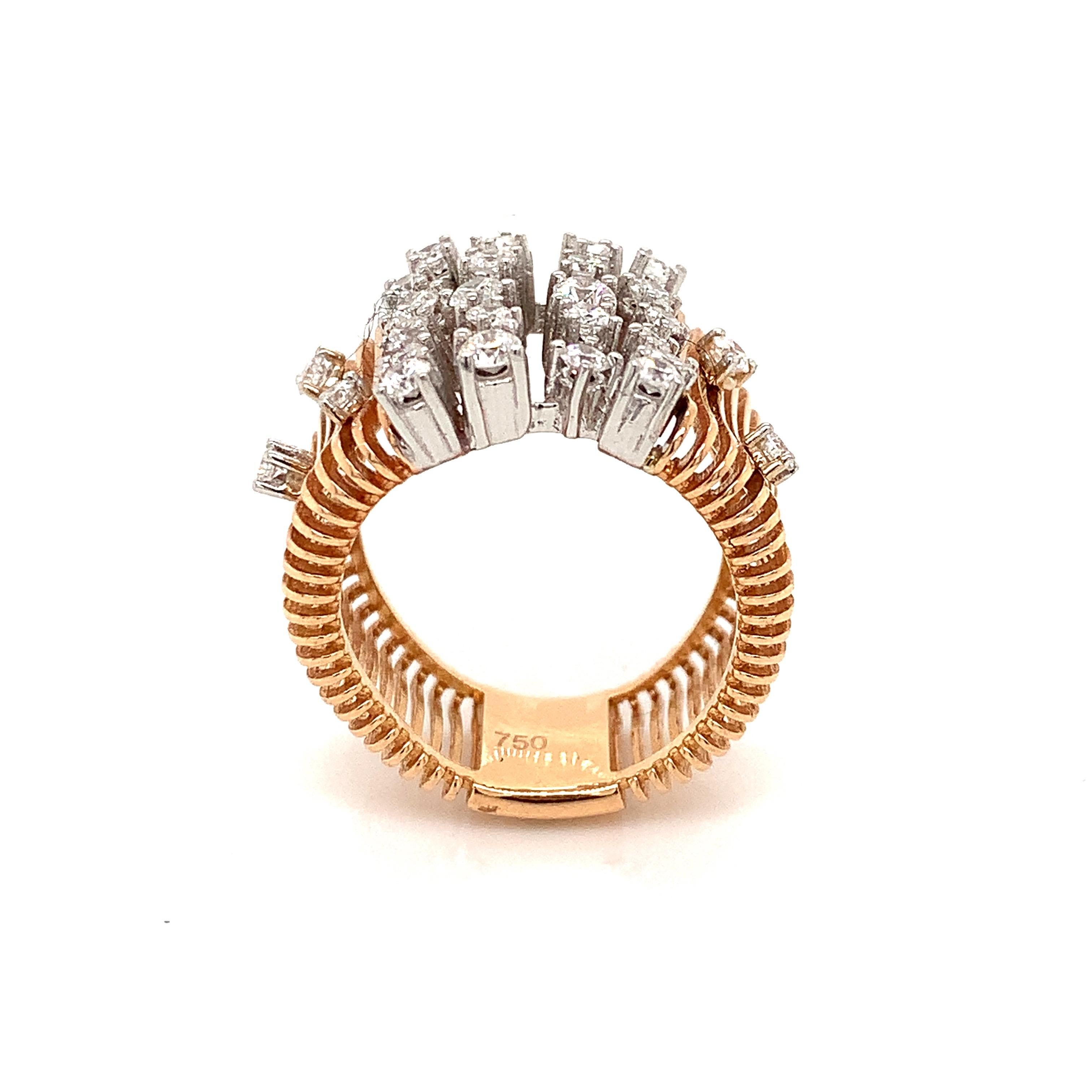 OWN Your Story Anillo de oro de 18 quilates con diamantes blancos moteados Leer entre líneas Contemporáneo en venta
